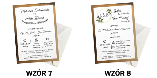 ZAPROSZENIA NA ŚLUB WESELE ZŁOTE Z PERSONALIZACJĄ