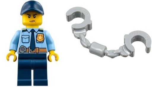 P4*ФИГУРКА LEGO cty0748 ПОЛИЦЕЙСКИЙ + НАРУЧНИКИ, НОВЫЕ