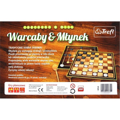 Настольные игры Шашки и Трефл Мельница 01681