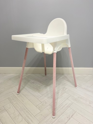 Стульчик IKEA ANTILOP Pink Glitter + ПОДНОС