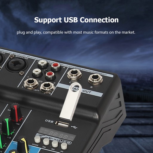 Профессиональная 4-канальная микшерная консоль Mini USB
