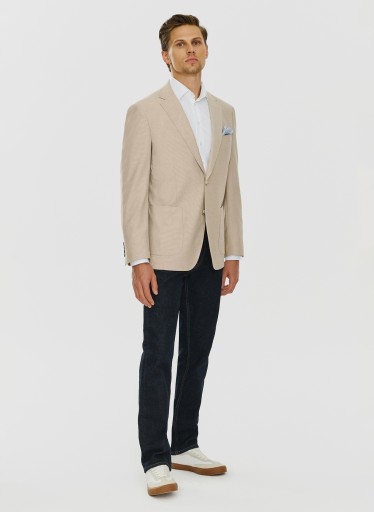 Бежевый однобортный мужской пиджак Slim Fit PAKO LORENTE 182/48