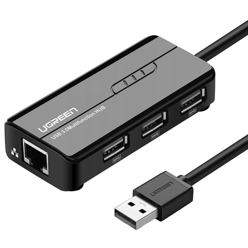 СЕТЕВОЙ АДАПТЕР UGREEN ETHERNET-ХАБ USB — RJ45 10/100 Мбит/с / 3 порта USB 2.0