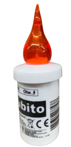 Wkład pomarańcz znicz lampion LED S5 do ok1200h 11cm