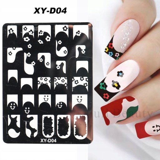 French Nail Art Stamping Plate Geometry Wave