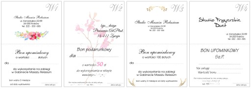 BONY PODARUNKOWE UPOMINKOWE voucher ŚWIĄTECZNE KOPERTA PAKIET 25 SZTUK
