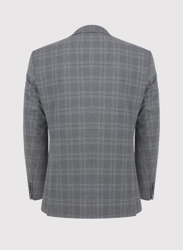 Szara marynarka męska garniturowa Slim Fit w kratę PAKO LORENTE 176/60