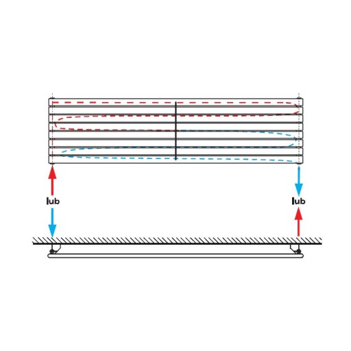 маленький горизонтальный радиатор Rene 24 x 100 цветов RAL