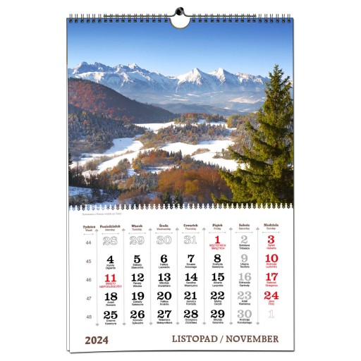 Настенный календарь 2024 B3 33 x 48 см 7 досок TATRAS