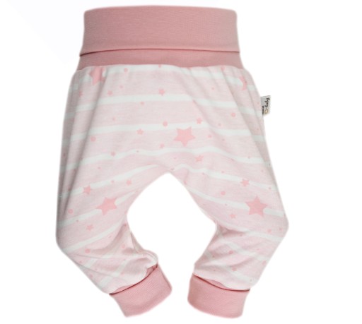 PÓŁŚPIOCHY BEZ STÓP SPODNIE BAGGY 62 PINK STARS /95/