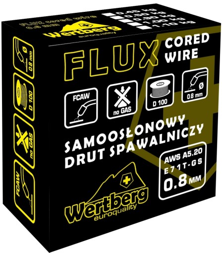 Wertberg FLUX самозащитная сварочная проволока 0,8мм 0,9кг FCAW - MIG без газа