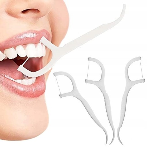 DENT FLOSS ТУТПИКС С НИТЬЮ ЗУБНАЯ НИТЬ ДЛЯ ЧИСТКИ ЗУБОВ 50 шт.
