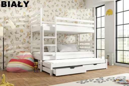 3-местная двухъярусная кровать TOMUŚ 90x190 + матрацы