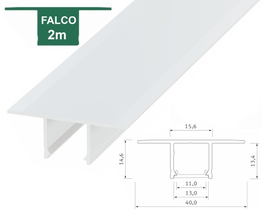 ПРОФИЛЬ LED GK ДЛЯ ГИПСОВЫХ КАРТОНОВ ТИПА FALCO БЕЛЫЙ 2M ALU ВСТРАИВАЕМЫЙ