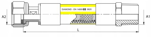 ГАЗОВЫЙ ШЛАНГ ГИБКАЯ ГАЗОВАЯ ТРУБА 1/2 ДЮЙМА 125см