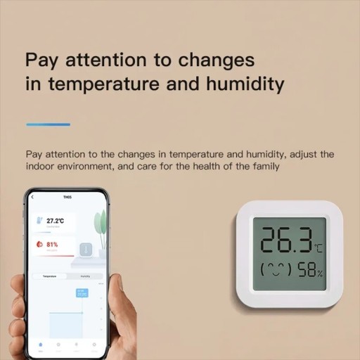 TH05 ИНТЕЛЛЕКТУАЛЬНЫЙ ДАТЧИК ТЕМПЕРАТУРЫ ВЛАЖНОСТИ TUYA BLUETOOTH