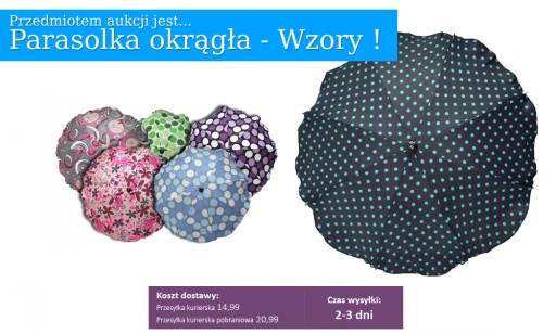 Uniwersalna Parasolka Przeciwsłoneczna Uchwyt do wózka Filtr UV 50 Ø 63 cm