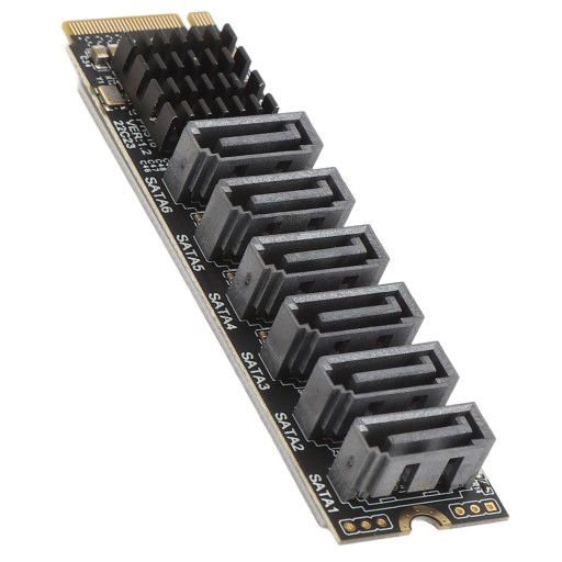 Карта адаптера m.2 to sata3.0 6 Гбит/с, высокоскоростная asm1166 m.2 pcie to sata, расширение