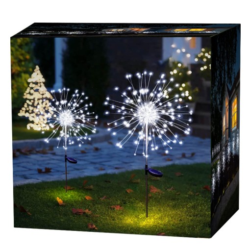 2x СОЛНЕЧНАЯ ЛАМПА ДЛЯ САДОВОГО УКРАШЕНИЯ ОДУВШИНКИ 150 LED