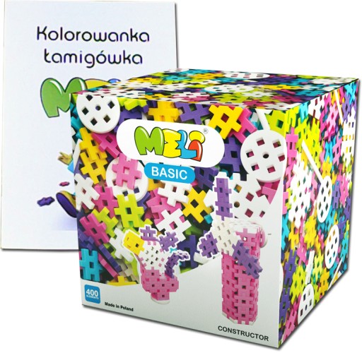 ВАФЕЛЬНЫЕ БЛОКИ MELI BASIC CONSTRUCTOR PINK 400 EL.