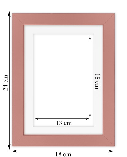 Ramka 15x21 passe-partout 13x18 Italia różowa