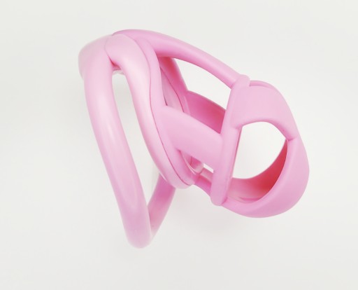 Маленький розовый пояс целомудрия, SISSY Chastity Cage 4 Orings Dilator M