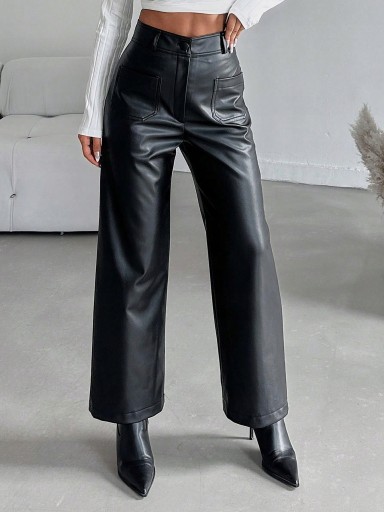 SHEIN ПРЯМЫЕ КОЖАНЫЕ БРЮКИ 36 Shein