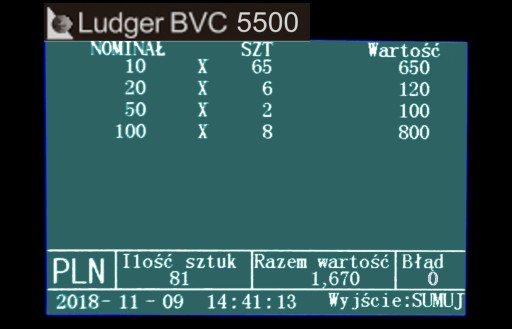 Счетчик банкнот ценных денег Ludger BVC 5500 (СНГ)