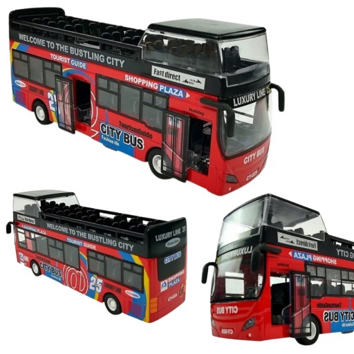 MEGADIDI BUS DOUBLE DECKER металл СВЕТ ЗВУКИ модель автобуса