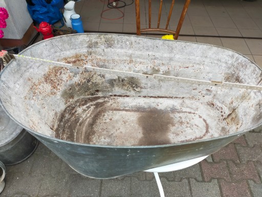 Balia stara wanna ocynk ocynkowana vintage BOHO