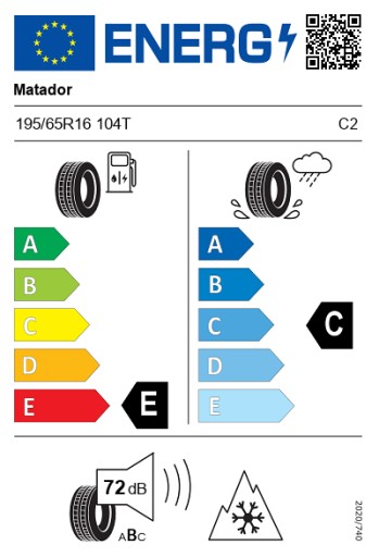 1x 195/65R16C Matador Nordicca Ван 104/102T 2022 г.
