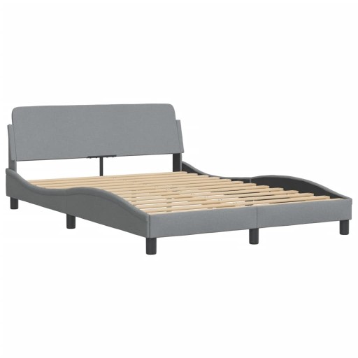 vidaXL Каркас кровати с изголовьем Светло-серый, 120x200 см, ткань 373145
