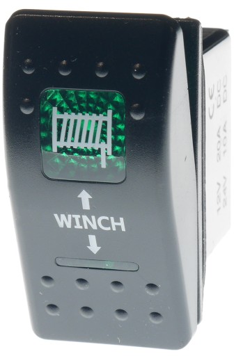 CARLING SWITCH IP68 СВЕТОДИОДНЫЙ ВЫКЛЮЧАТЕЛЬ 12-24В 20А ЛЕБЕДКА ЗЕЛЕНЫЙ