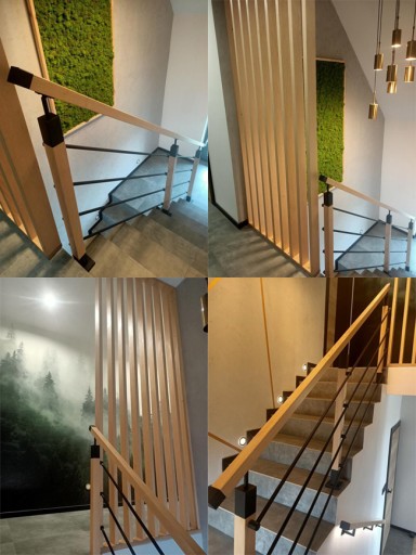 Balustrada barierka drewno metal 50x50RAL 1,5m