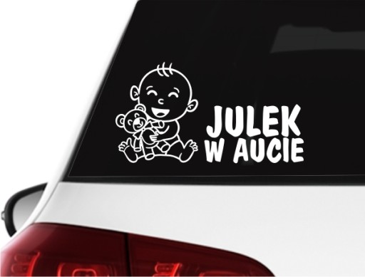 Naklejka na auto DZIECI W AUCIE Dziecko Bliźniaki Napis *84 WZORY *Kolory