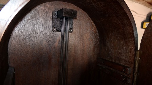КРАСИВЫЕ СТОЯЩИЕ ЧАСЫ LFS БАБА ГОНГ 8 СТРУН 1920-Х ГГ. После ремонта