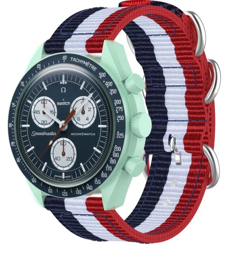 Нейлоновый ремешок-петля для Omega X Swatch Speedmaster Joint MoonSwatch 20 мм, мужские