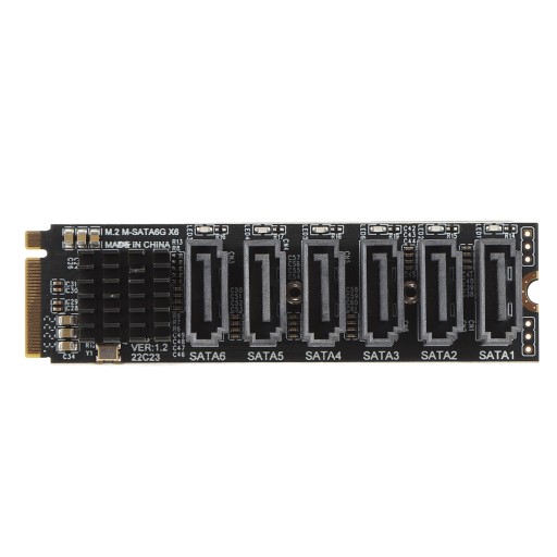 Карта адаптера m.2 to sata3.0 6 Гбит/с, высокоскоростная asm1166 m.2 pcie to sata, расширение