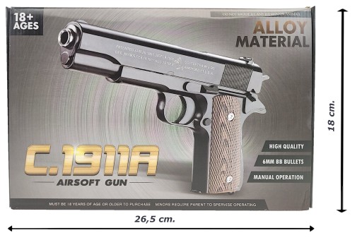 Металлический шаровой пистолет COLT M1911 100% металлическая реплика винтовки ASG + ЩИТКИ