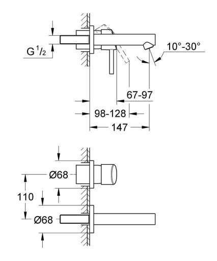 РАКОВИНА НА 2 ОТВЕРСТИЯ FAPPER GROHE CONCETTO