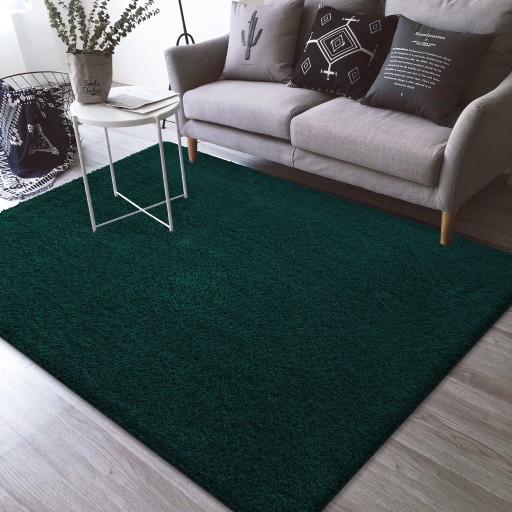 Плюшевый ковер из альпаки 150x80 бутылочно-зеленый
