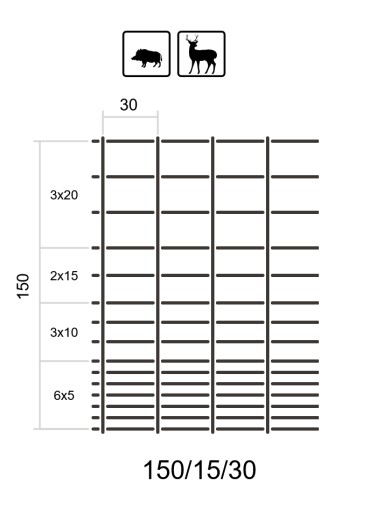 СЕТКА ЛЕСНАЯ ШОССЕ L 150/15/30 + скобы 50м