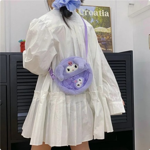 ПЛЮШЕВАЯ СУМКА HELLO KITTY KUROMI СУМКА НА ПЛЕЧЕ МАСКОТ ПЛЮШЕВАЯ ИГРУШКА