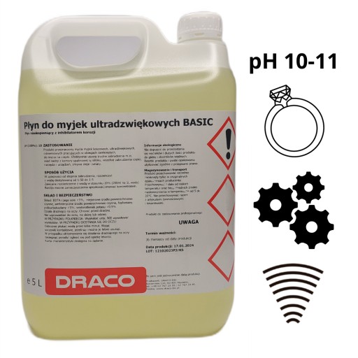 Skuteczny KONCENTRAT płyn do myjek ultradźwiękowych BASIC DRACO 10L