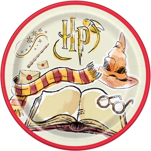 TALERZYKI URODZINOWE JEDNORAZOWE HARRY POTTER HOGWARD HEDWIGA URODZINY 8szt