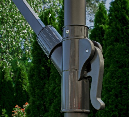 PARASOL OGRODOWY DUŻY 350CM składany PODŚWIETLENIE 24 LED REGULACJA solarny