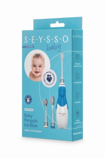 Детская звуковая зубная щетка SEYSSO Baby Ice Blue на батарейках