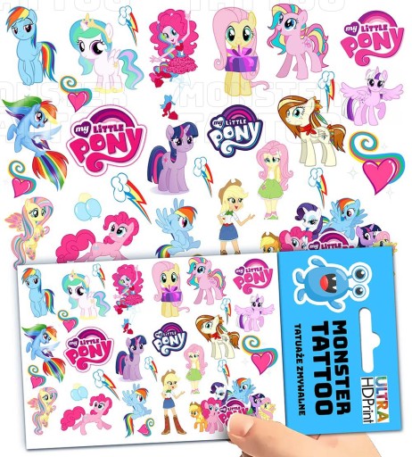 МОЮЩИЕСЯ ТАТУ ДЛЯ ДЕТЕЙ MY LITTLE PONY УЗОРЫ СУПЕР КАЧЕСТВО