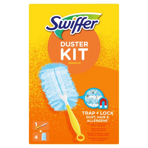 Набор для чистки пыли Swiffer, 1 ручка, 4 тряпки, комплект тряпки.