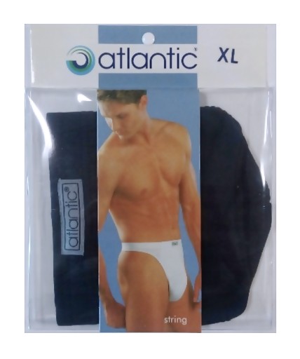 Мужские стринги ATLANTIC хлопковые MP-008 XL черные